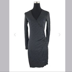 Max Studio Women's wrap around short black dress with thigh slit size M